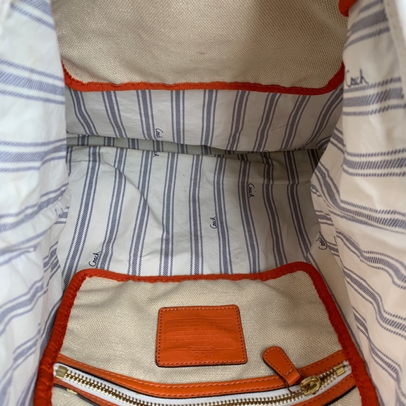 Coach Pierre Le Tan 14962 Beach Umbrella Canvas Tote Shoulder Bag Embellish Rare - Picture 9 of 11